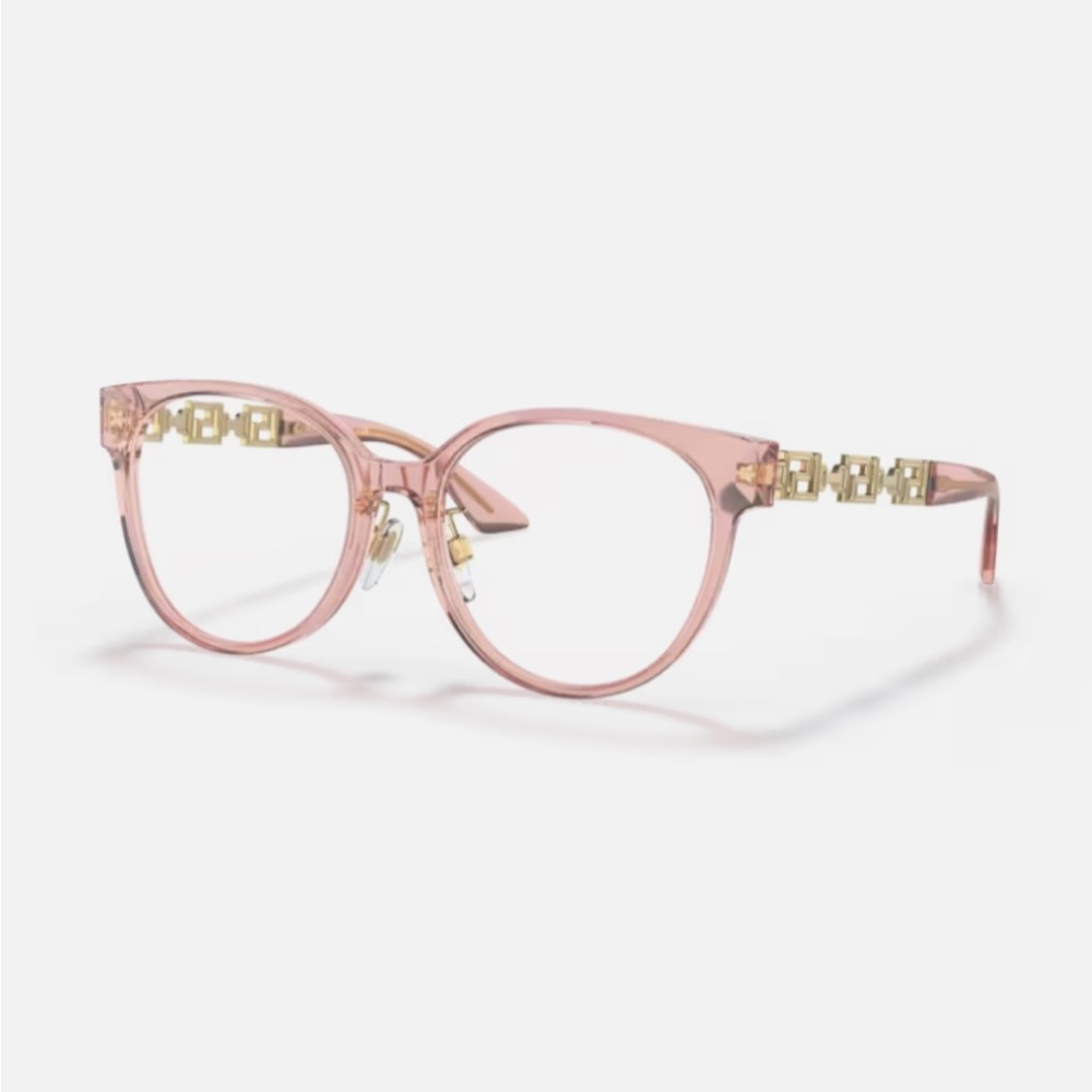 Versace NEW VE3302D 5322 Transparent Pink Gold Rx Eyeglasses, Case, Box & Cloth